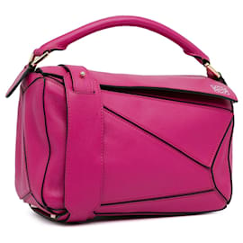 Loewe-Sac à main Small Puzzle en cuir rose LOEWE-Rose