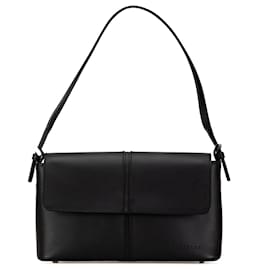 Burberry-Sac à épaule en cuir noir Burberry-Noir