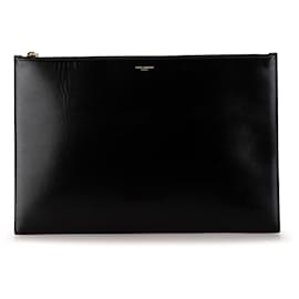 Saint Laurent-Pochette en cuir noir Saint Laurent-Noir