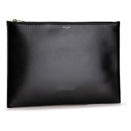 Saint Laurent-Pochette en cuir noir Saint Laurent-Noir