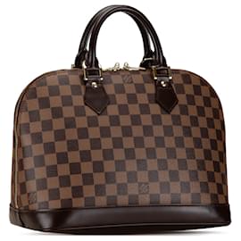 Louis Vuitton-Sac à main Louis Vuitton Damier Ebene Alma PM marron-Marron