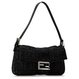 Fendi-Sac à bandoulière Fendi Zucca en laine gris-Autre