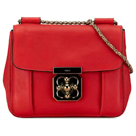 Chloé-Sac à bandoulière Chloé Elsie en cuir rouge petit modèle-Rouge