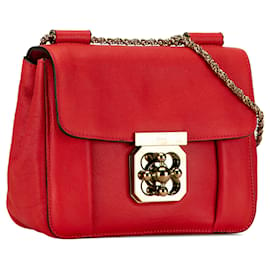 Chloé-Sac à bandoulière Chloé Elsie en cuir rouge petit modèle-Rouge