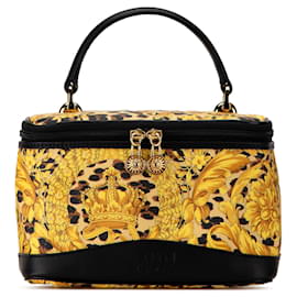 Versace-Bolsa Vanity Leopardo Barocco Amarela Versace-Amarelo