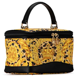 Versace-Bolsa Vanity Leopardo Barocco Amarela Versace-Amarelo