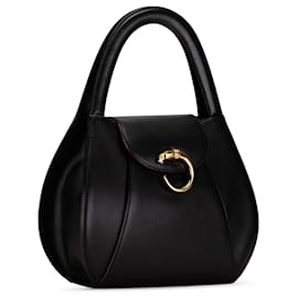 Cartier-Sac à main Panthère en cuir noir Cartier-Noir