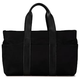 Hermès-Sac tote Acapulco MM en toile noire Hermès-Noir