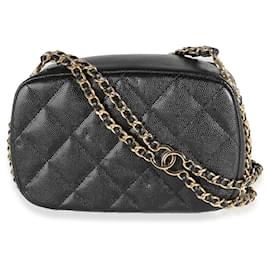 Chanel-Chanel 23C Sac à caméra Melody en caviar matelassé noir avec chaîne-Noir