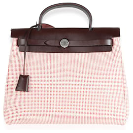 Hermès-Hermès Écru Brique Mauve Rose Rouge Sellier Criss Viking Vache Hunter Herbag Zip-Rose,Orange,Jaune