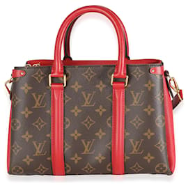 Louis Vuitton-Sac Soufflot BB en toile Monogram cerise Louis Vuitton-Marron,Rouge