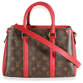 Louis Vuitton-Sac Soufflot BB en toile Monogram cerise Louis Vuitton-Marron,Rouge