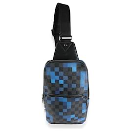 Louis Vuitton-Sac à bandoulière Avenue en toile Damier Graphite Pixel Bleu Louis Vuitton-Noir,Bleu,Multicolore