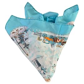 Hermès-Hermes silk scarves-Blue