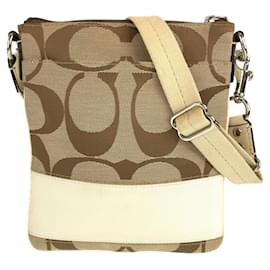 Coach-Sac à épaule Signature Coach Canvas-Marron,Beige