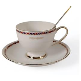 Saint Laurent-Yves Saint Laurent 5-piece porcelain tea set-White