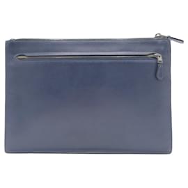 Coach-Coach Navy Leather Clutch Bag -Blue
