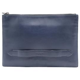 Coach-Coach Navy Leather Clutch Bag -Blue
