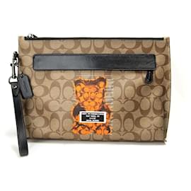 Coach-Coach PVC Clutch Bag Brown-Brown