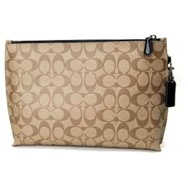 Coach-Coach PVC Clutch Bag Brown-Brown