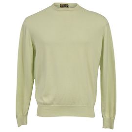 Loro Piana Pullover aus grüner Wolle mit Rundhalsausschnitt Grün