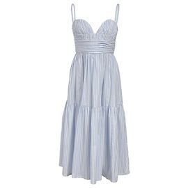 Vestido midi de tirantes spaghetti en algodón azul claro de Carolina Herrera Azul Azul claro