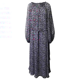 Autre Marque-Rotate Birger Christensen Carly Off-The-Shoulder Maxi Dress in Floral Print Recycled Polyester-Other,Python print