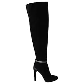 Fendi-Fendi Over-the-Knee Boots in Black Suede-Black