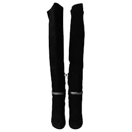 Fendi-Fendi Over-the-Knee Boots in Black Suede-Black