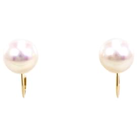 Autre Marque-K14 Yellow Gold Pearl Earrings-Other