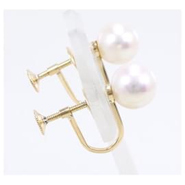 Autre Marque-K14 Yellow Gold Pearl Earrings-Other