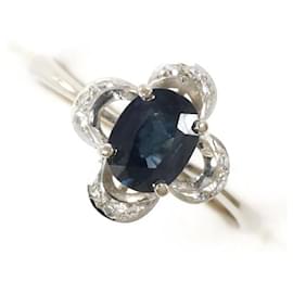 Autre Marque-K14 White Gold Sapphire Ring-Other