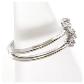 Autre Marque-K14 White Gold Ring with Pink Sapphire and Diamond-Other