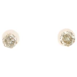 Autre Marque-K10 Pink Gold Diamond Earrings-Other