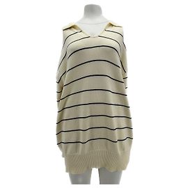 Autre Marque Nicht Signiert / Unsignierte Strickwaren T.International S Baumwolle Beige