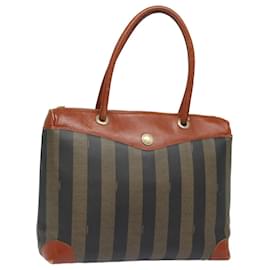 Fendi-Sac à main en toile Pecan FENDI marron noir Auth ti1896-Marron,Noir