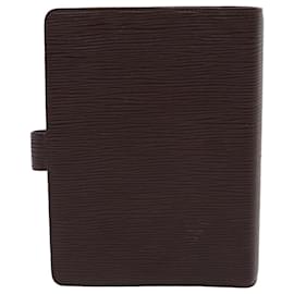 Louis Vuitton-LOUIS VUITTON Epi Agenda MM Day Planner Cover Mocha R2004D LV Auth 78994-Brown