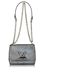 Louis Vuitton-Silver Louis Vuitton Epi Twist Crossbody Bag-Silvery