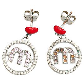 Orecchini in argento Miu Miu Platinum Micro Candy Jewels con chiusura a pressione Argento