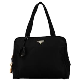 Prada-Black Prada Tessuto Tote Bag-Black