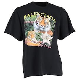 Balenciaga-Balenciaga Year Of The Tiger T-Shirt in Black Cotton-Black