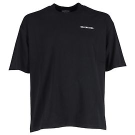 T-shirt con logo Balenciaga in cotone nero Nero