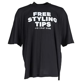 Balenciaga-Balenciaga 'Free Styling Tips' T-Shirt in Black Cotton-Black