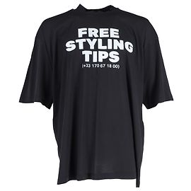 Camiseta Balenciaga 'Dicas de Estilo Grátis' em Algodão Preto Preto