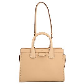 Chloé Edith Medium Zip Tote Bag Beige Brown Beige