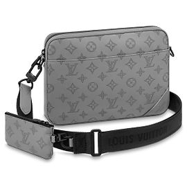 Louis Vuitton Messager LV Duo en cuir gris Gris