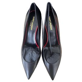 Saint Laurent Anja black leather heels Black