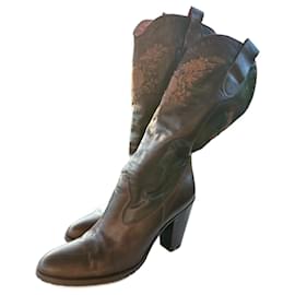 Autre Marque Botas D'Oreste de couro marrom Marrom