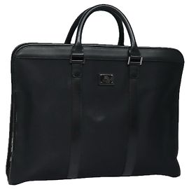 BURBERRY Nova Check Black label Business Bag Nylon Black Auth bs16417 Black