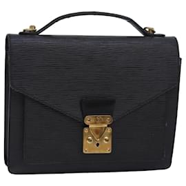 Louis Vuitton-LOUIS VUITTON Epi Monceau 28 Hand Bag Black M52122 LV Auth 83868-Black